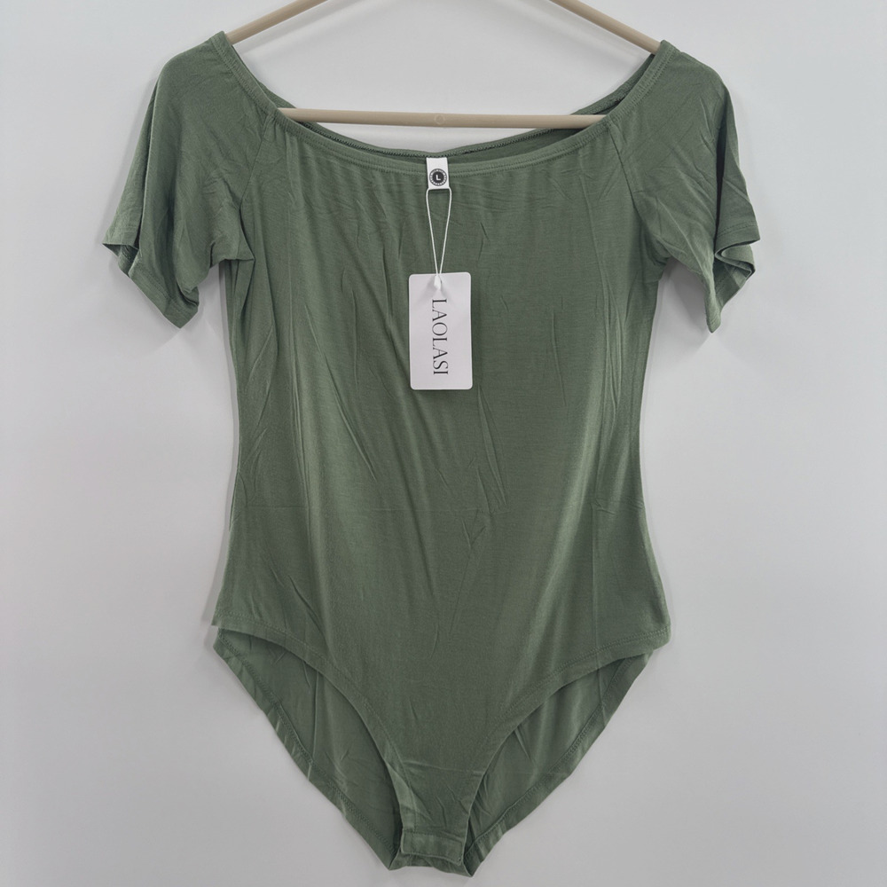 Women's Off Shoulder Bodysuit Short Sleeve Slim Fit Casual Basic Body suit Tops